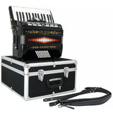 D'Luca Grand Piano Accordion 3 Switches 30 Keys 48 Bass with Case and Straps, Black