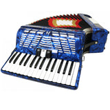 D'Luca Grand Piano Accordion 3 Switches 30 Keys 48 Bass with Case and Straps, Blue