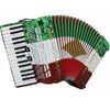 D'Luca Grand Piano Accordion 3 Switches 30 Keys 48 Bass with Case and Straps, Red, White, Green