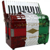 D'Luca Grand Piano Accordion 3 Switches 30 Keys 48 Bass with Case and Straps, Red, White, Green