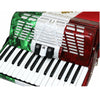 D'Luca Grand Piano Accordion 3 Switches 30 Keys 48 Bass with Case and Straps, Red, White, Green