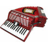 D'Luca Grand Piano Accordion 3 Switches 30 Keys 48 Bass with Case and Straps, Red