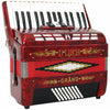 D'Luca Grand Piano Accordion 3 Switches 30 Keys 48 Bass with Case and Straps, Red
