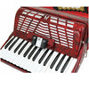 D'Luca Grand Piano Accordion 3 Switches 30 Keys 48 Bass with Case and Straps, Red