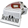 D'Luca Grand Piano Accordion 3 Switches 30 Keys 48 Bass with Case and Straps, White