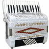 D'Luca Grand Piano Accordion 3 Switches 30 Keys 48 Bass with Case and Straps, White