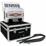 D'Luca Grand Piano Accordion 3 Switches 30 Keys 48 Bass with Case and Straps, White
