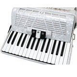 D'Luca Grand Piano Accordion 3 Switches 30 Keys 48 Bass with Case and Straps, White