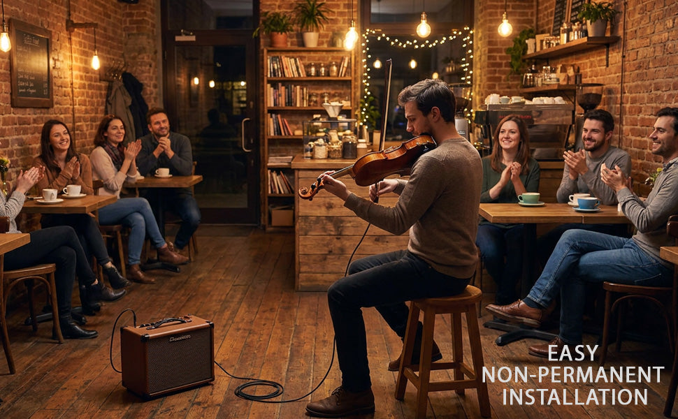 D'Luca 170 Violin Pickup with Volume Control, Cork/Wood Tip for Warm Tone