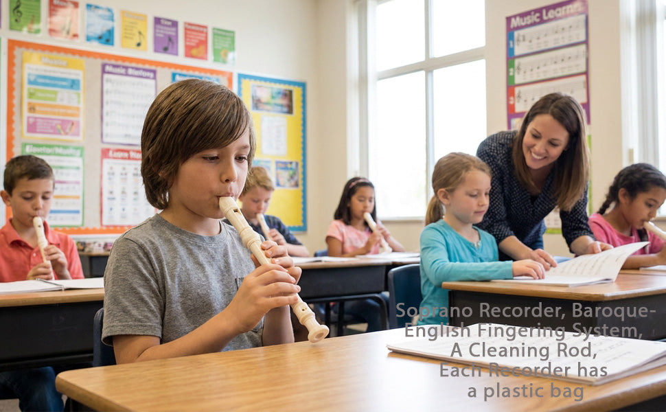 D'Luca Student 3 Piece Recorder Flute Blue