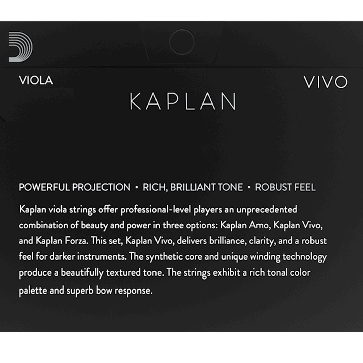 D'Addario Kaplan Vivo Viola Single G String, Small Scale Medium, Bulk 10-Pack