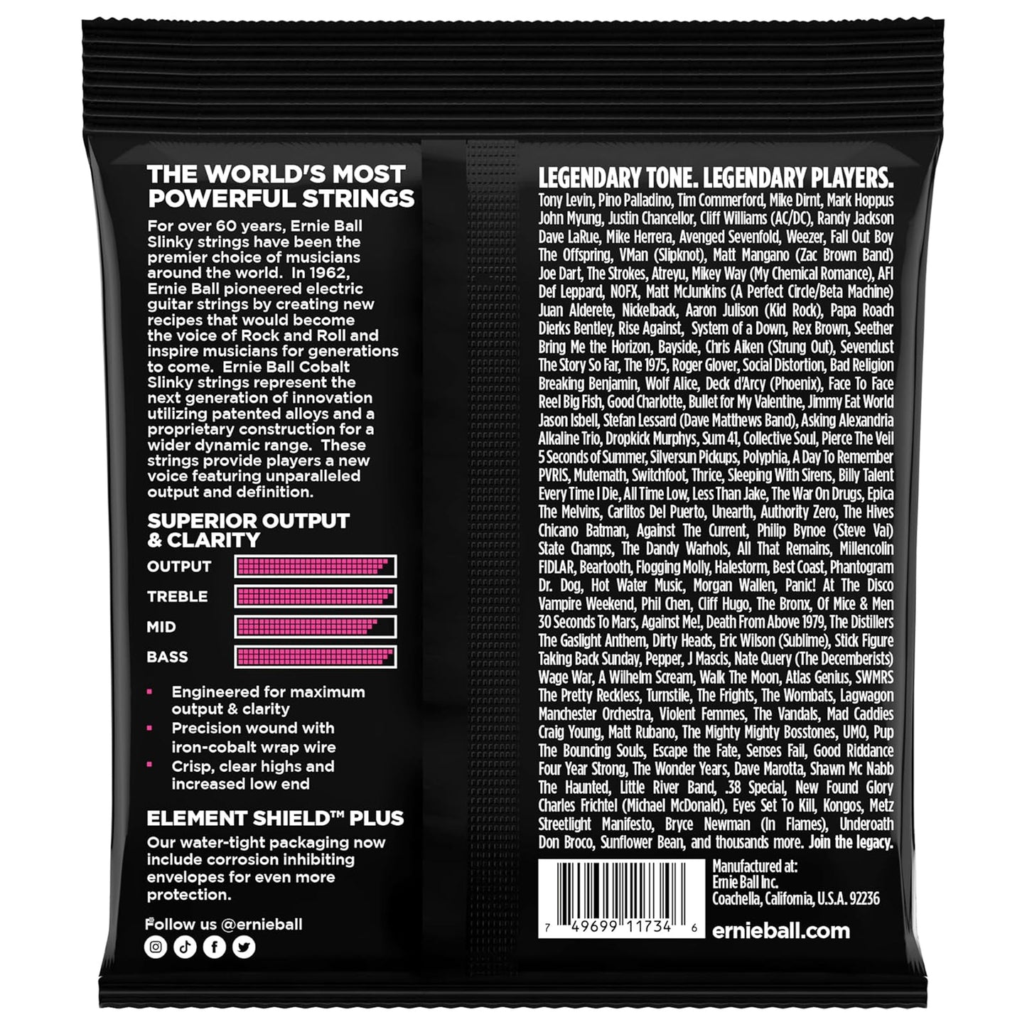 Ernie Ball Super Slinky Cobalt 5-String Electric Bass Strings 40-125 Gauge