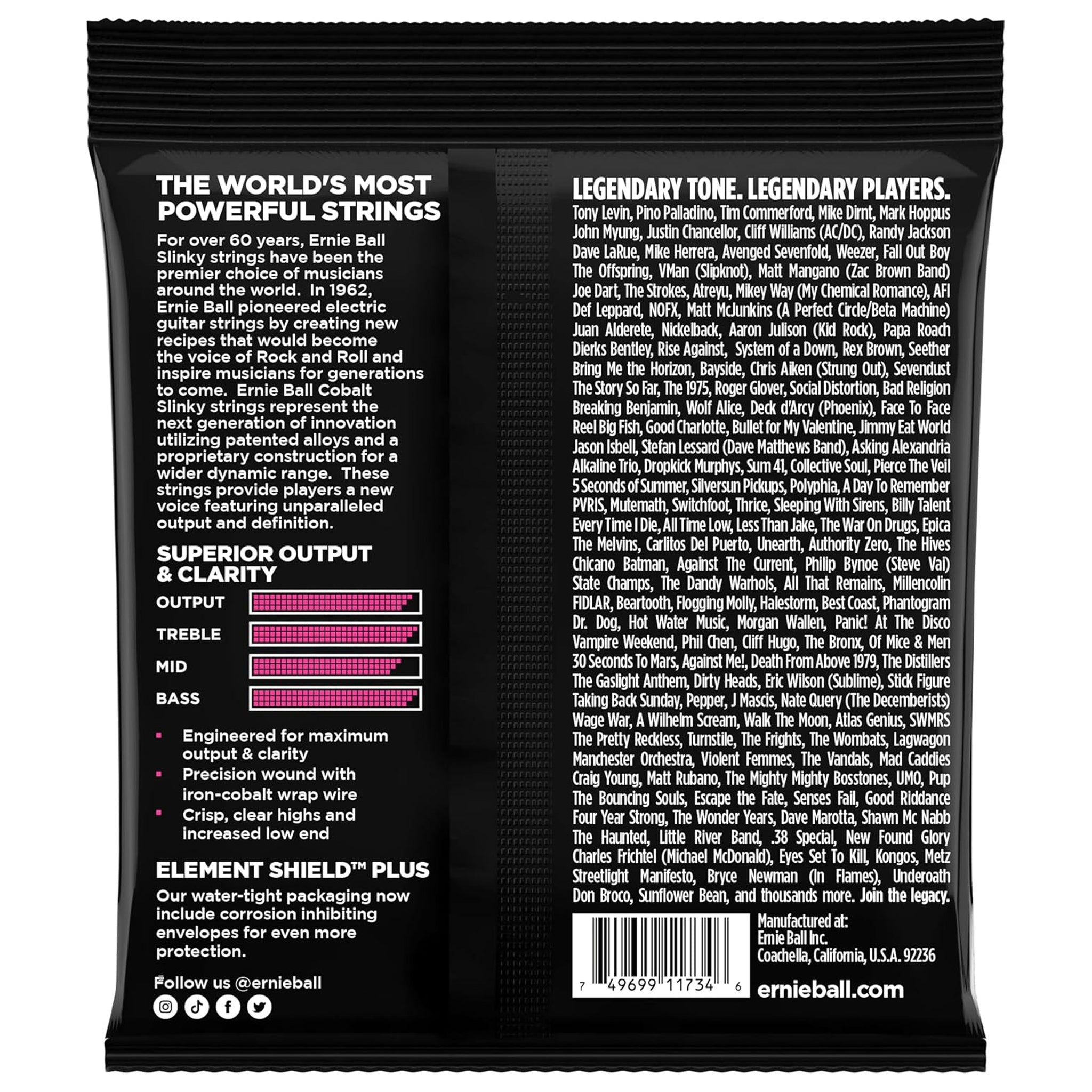 Ernie Ball Super Slinky Cobalt 5-String Electric Bass Strings 40-125 Gauge