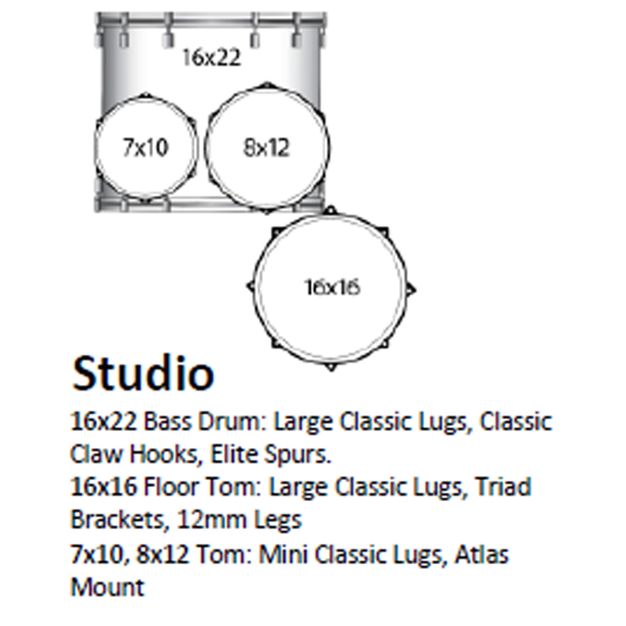 Ludwig Classic Oak Studio 4-piece Acoustic Drum Set Shell Pack Brown Burst