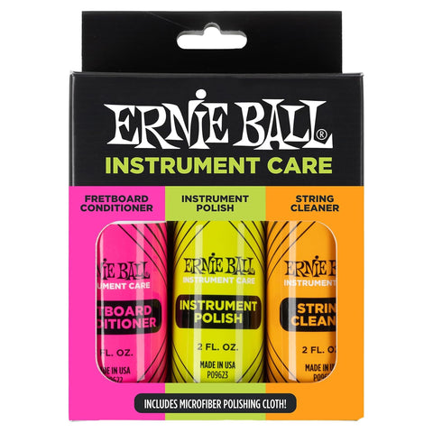 Ernie Ball Instrument Care 3-pack w/Microfiber Polish Cloth