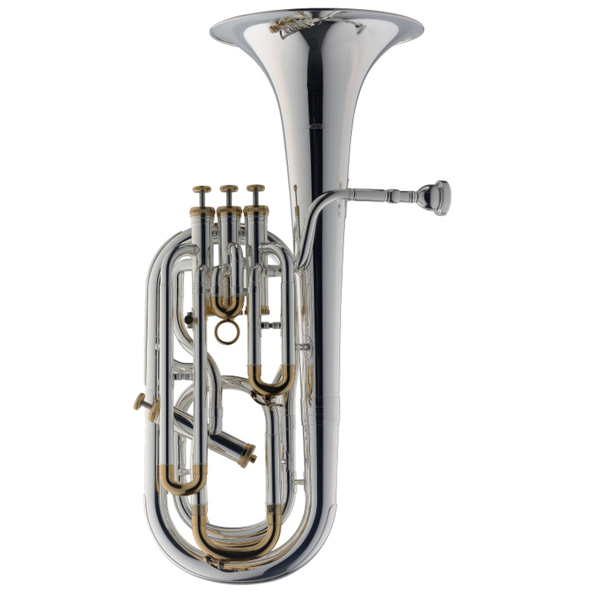 Stagg Levante Professional Bb Baritone Horn 4 Monel Pistons (3+1), Silver Plated