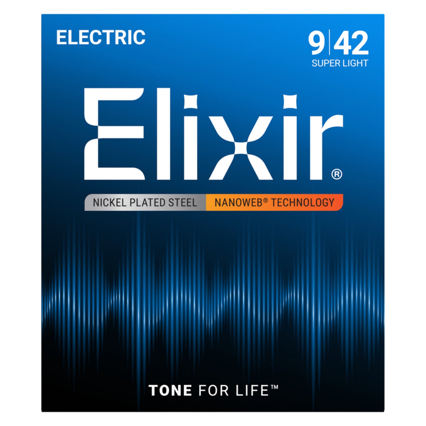 Elixir Electric Guitar Strings, NANOWEB, Super Light (.009-.042)