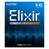 Elixir Electric Guitar Strings, NANOWEB, Super Light (.009-.042)