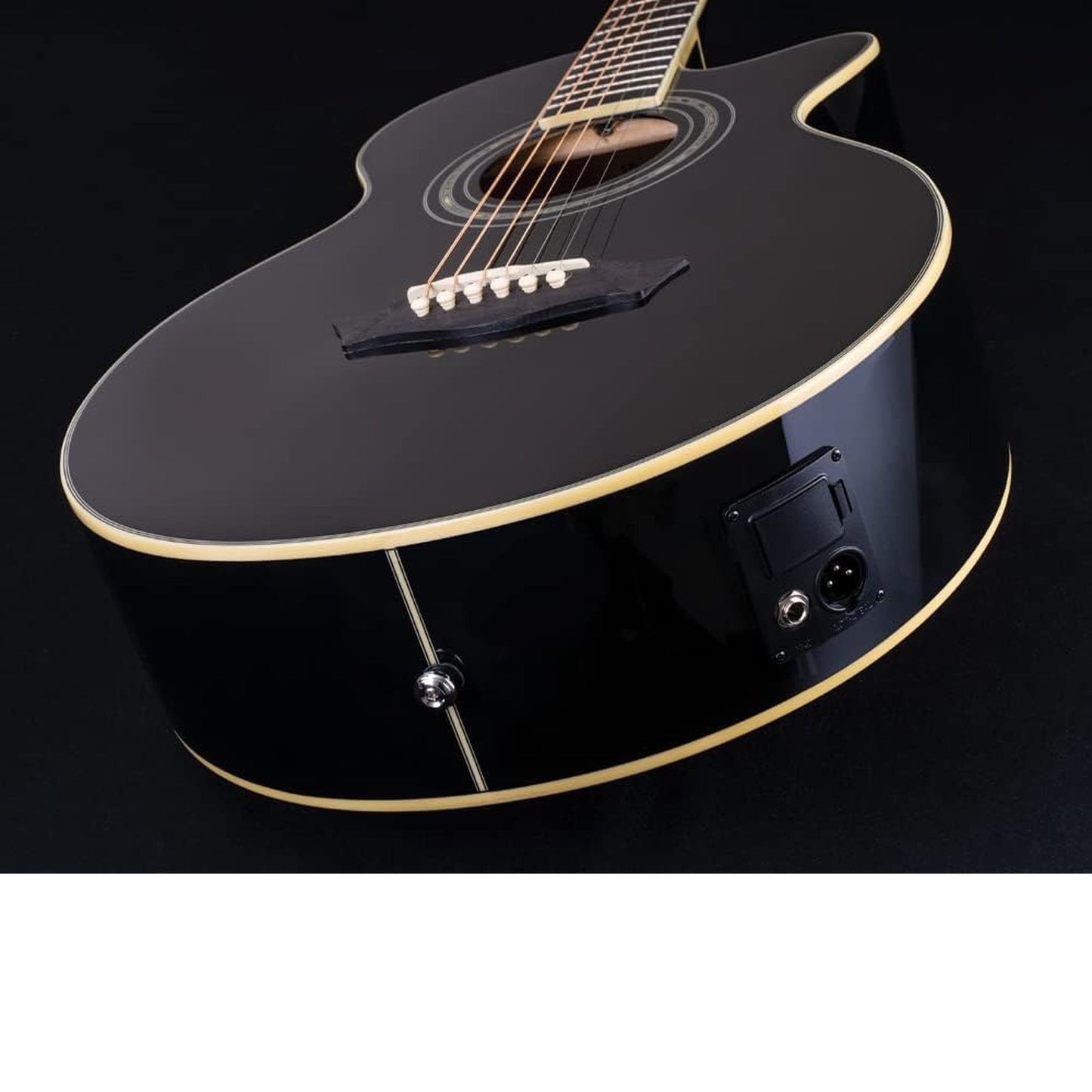 Washburn EA12 Festival Series Mini Jumbo Cutaway Acoustic Electric Guitar. Black