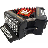 D'Luca Primo Button Accordion 31 Keys 12 Bass on FBE Key with Case and Straps, Black