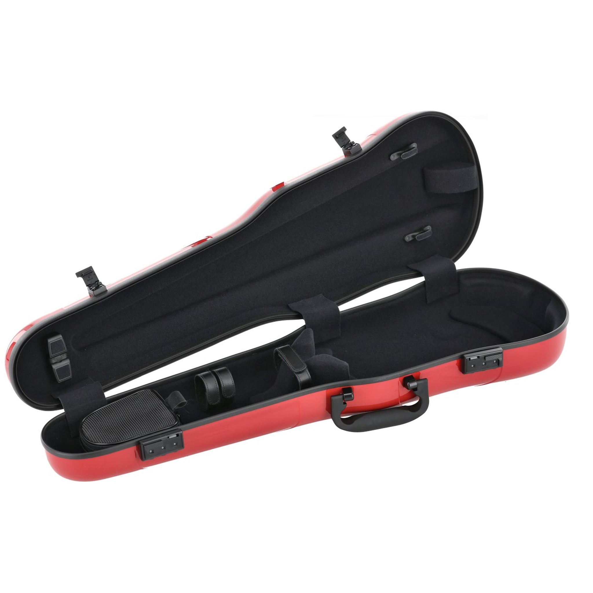 GEWA Violin Case, Air 1.7, Shaped, 4/4, Red/Black, High Gloss, w/Subway Handle