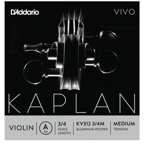 D'Addario Kaplan Vivo Violin A String, 3/4 Scale, Medium Tension