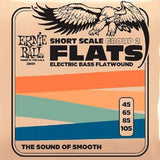 Ernie Ball Stainless Steel Flatwound Short Scale Electric Bass Strings 45-105