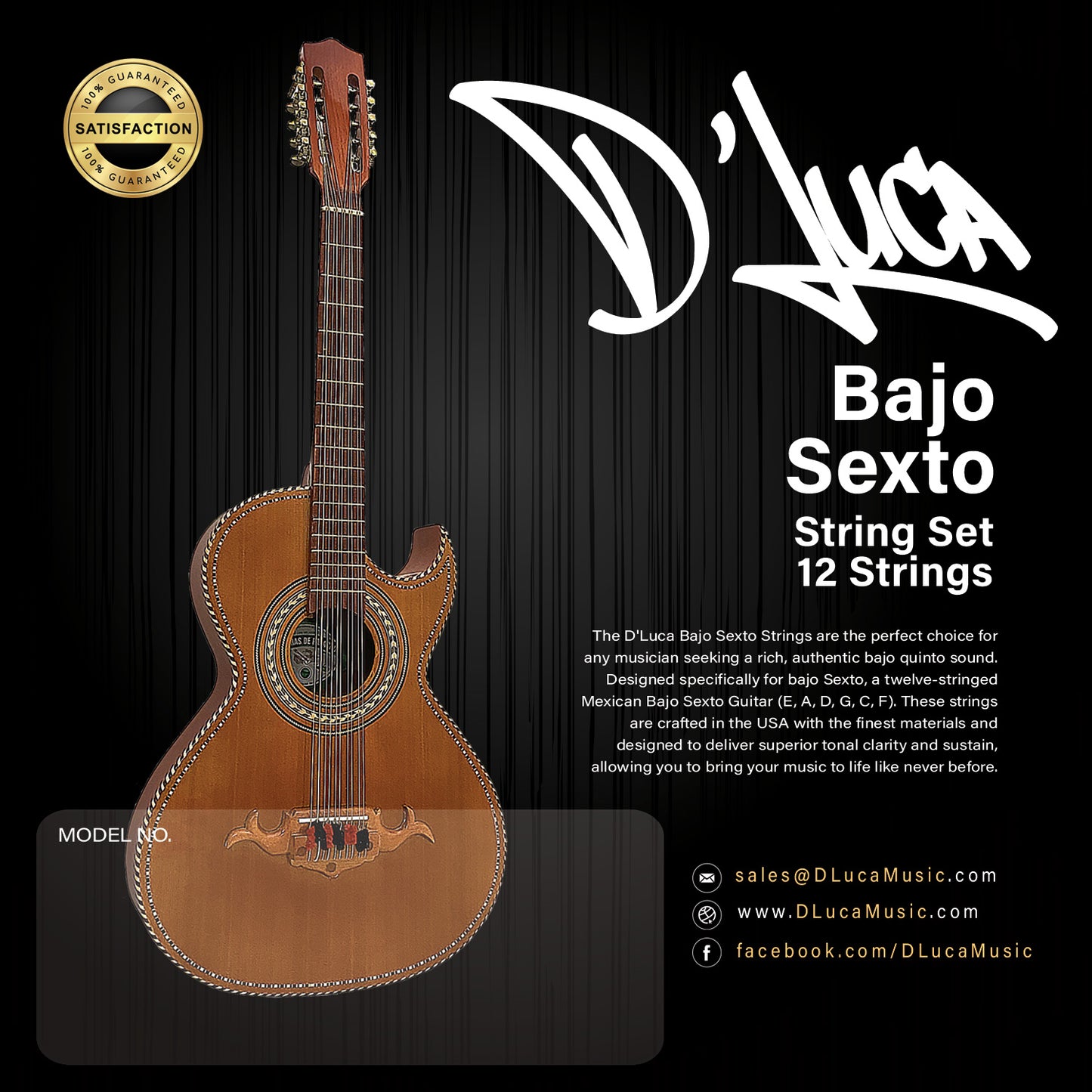 D'Luca Bajo Sexto Strings Brass, Loop End