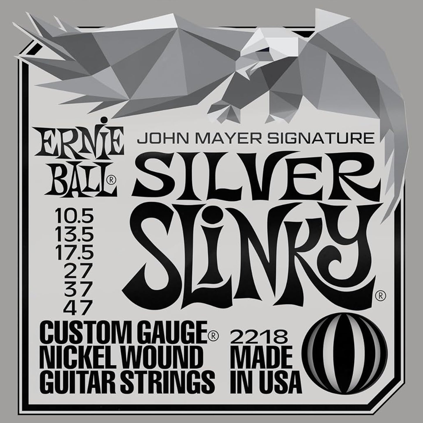 Ernie Ball John Mayer Silver Slinky Nickel Wound Electric Guitar Strings 10.5-47