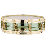 Ludwig LW0414CP Carl Palmer "Venus" 3.7x14 Green Brass Shell, Brass Die Cast Hoops, Tube Lugs Snare Drum