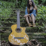 Washburn C64SCE Classical Cutaway Acoustic Guitar. Natural