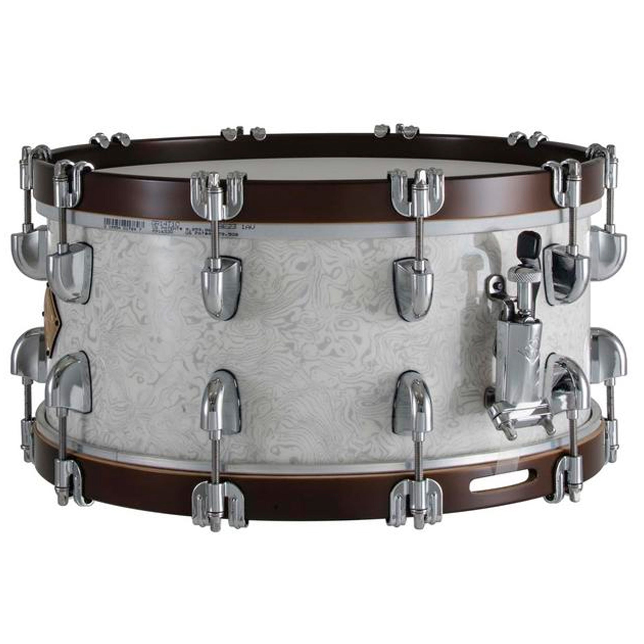 Dixon Classic Series Wood Snare Drum 6.5x14 Sub Zero White Wood Hoops