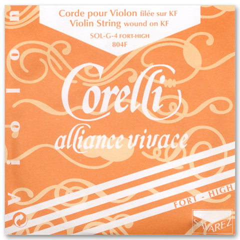 Savarez Corelli Alliance Vivace, Violin G String, (Synthetic/Silver), 4/4, Forte