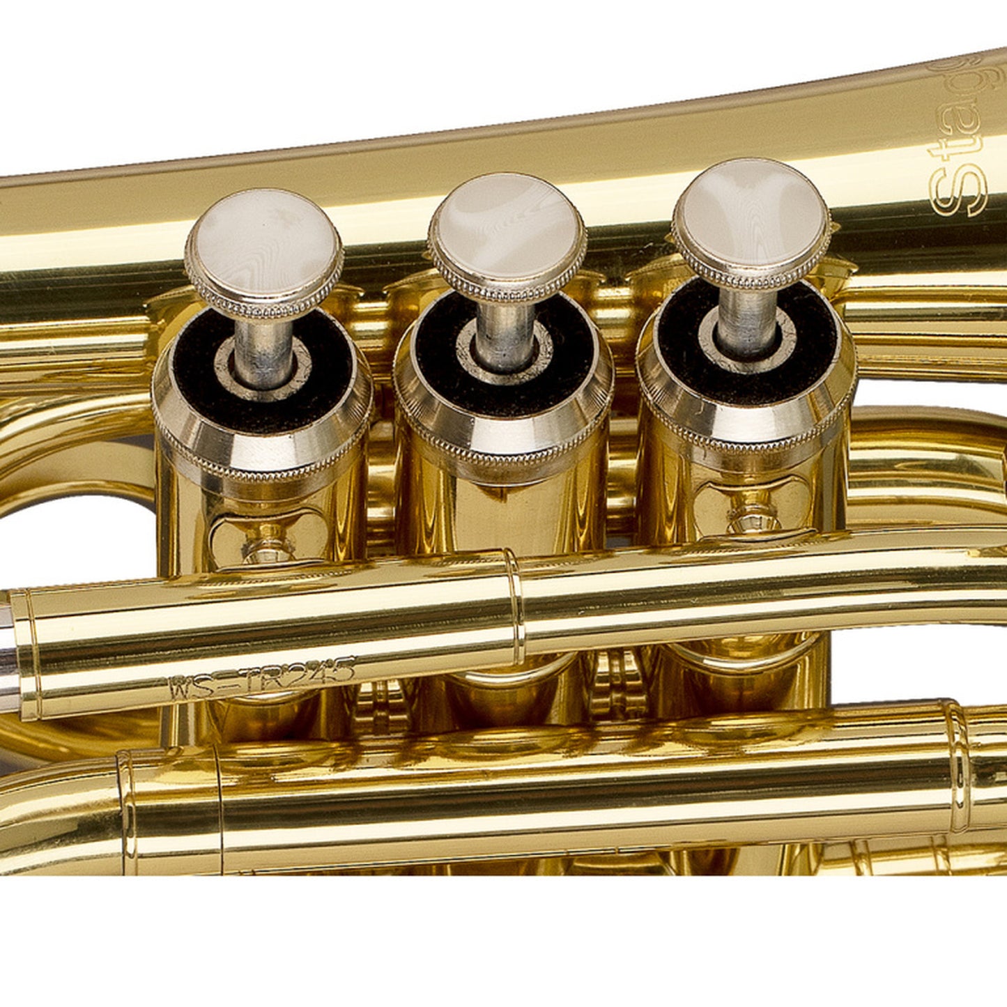 Stagg Bb Pocket Trumpet, ML Bore, Brass Body