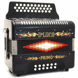 D'Luca Primo Button Accordion 31 Keys 12 Bass on GCF Key with Case and Straps, Black