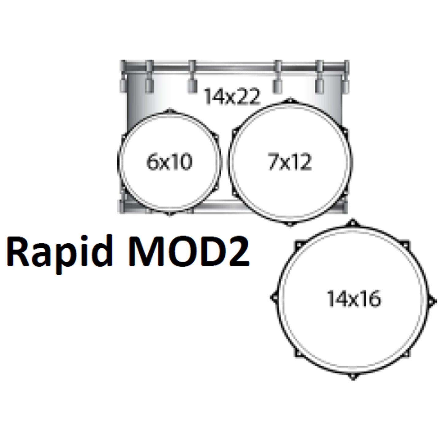 Ludwig NeuSonic Rapid MOD2 4-piece Acoustic Drum Set Shell Pack Satin Golden