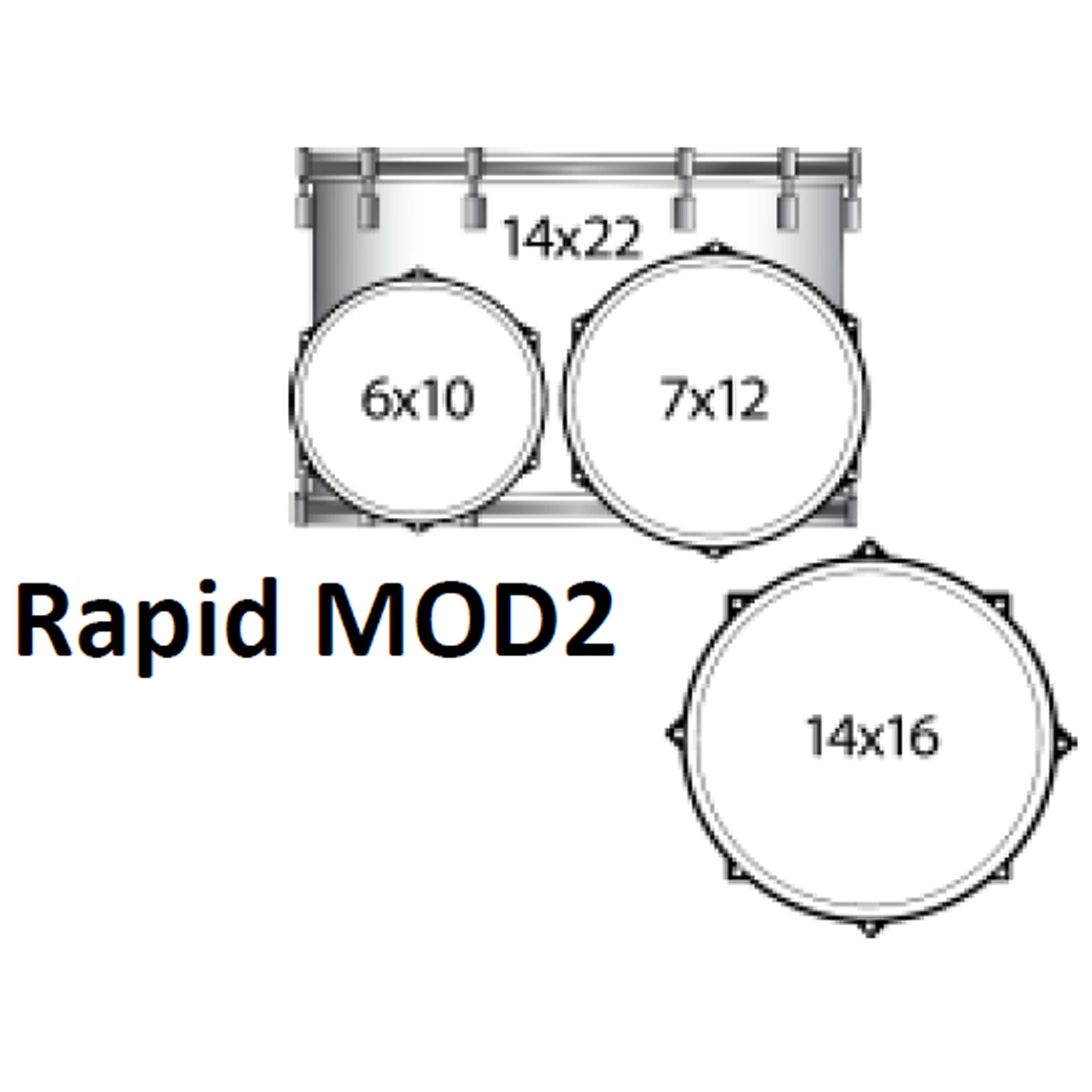 Ludwig NeuSonic Rapid MOD2 4-piece Acoustic Drum Set Shell Pack Satin Golden