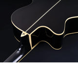 Washburn EA12 Festival Series Mini Jumbo Cutaway Acoustic Electric Guitar. Black