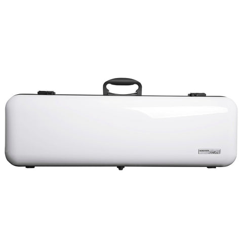 GEWA Violin Case, Air 2.1, Oblong, 4/4, White/Black, High Gloss, w/Subway Handle