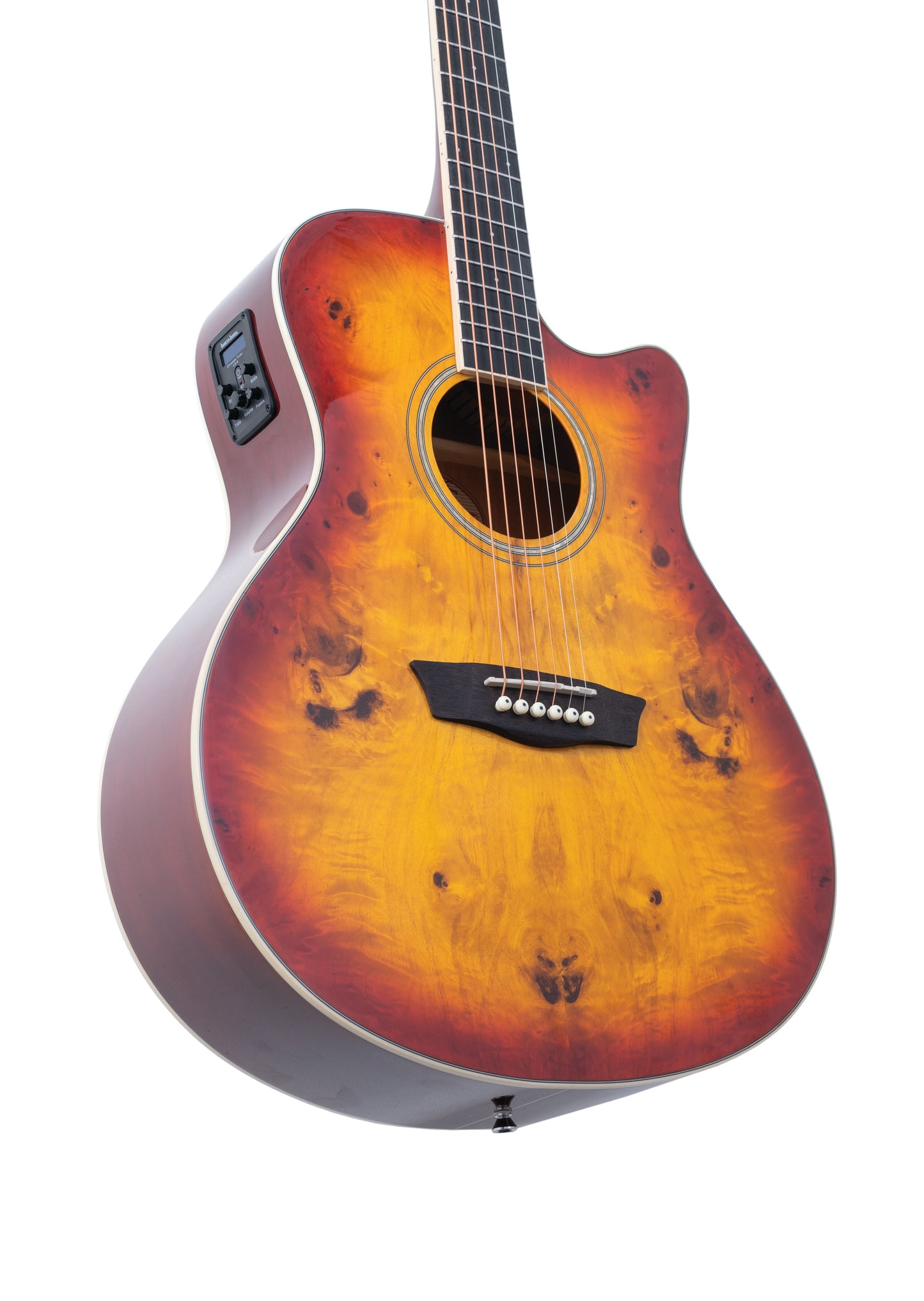 Washburn DFBACE Deep Forest Burl Grand Auditorium Acoustic Electric Guitar Amber