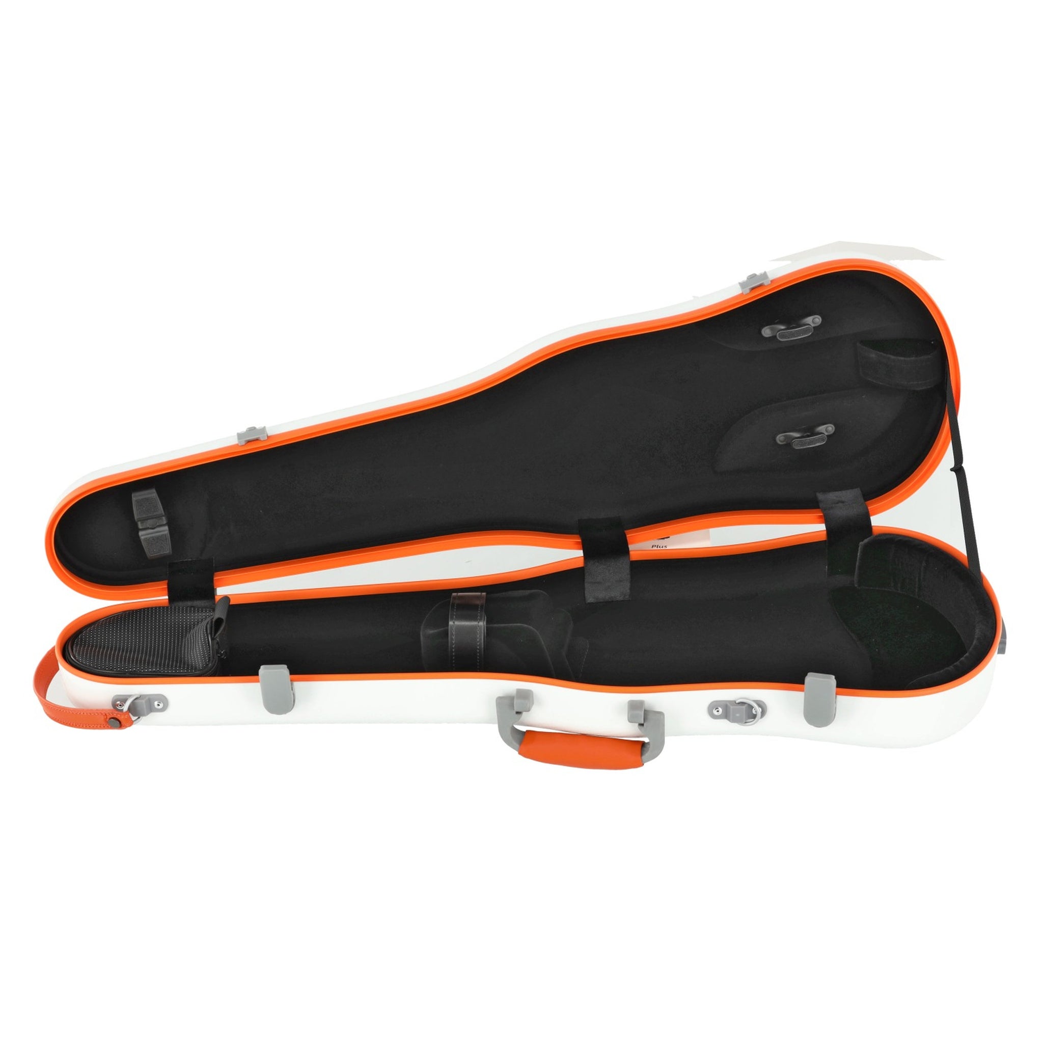 PURE by GEWA Violin Case, Polycarbonate Fun, Shaped, White/Orange, w/Subway Handle