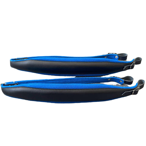 D'Luca MX3 Leather Accordion Straps Blue/Black