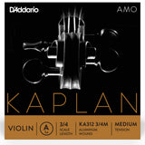 D'Addario Kaplan Amo Violin A String, 3/4 Scale, Medium Tension
