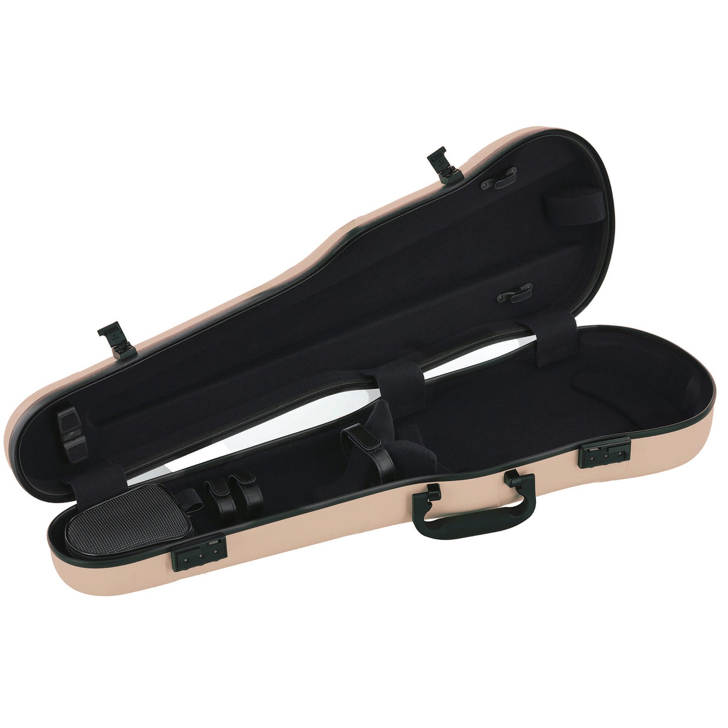 GEWA Violin Case, Air 1.7, Shaped, 4/4, Beige/Black, High Gloss, w/Subway Handle