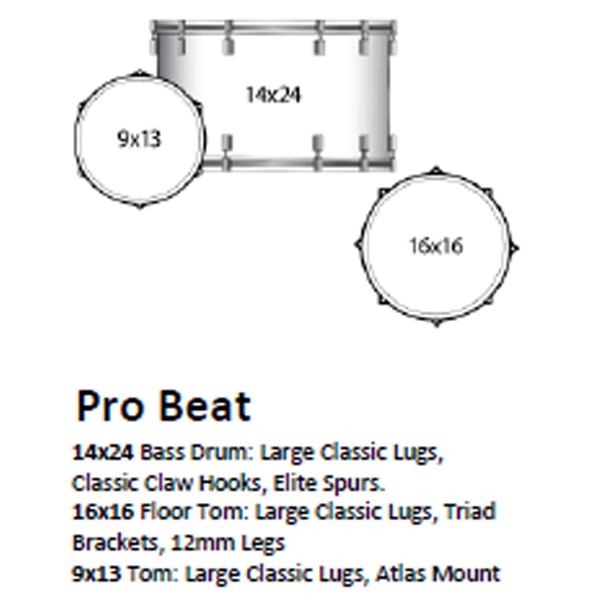 Ludwig Vistalite Pro Beat 3-piece Acoustic Drum Set Shell Pack Purple