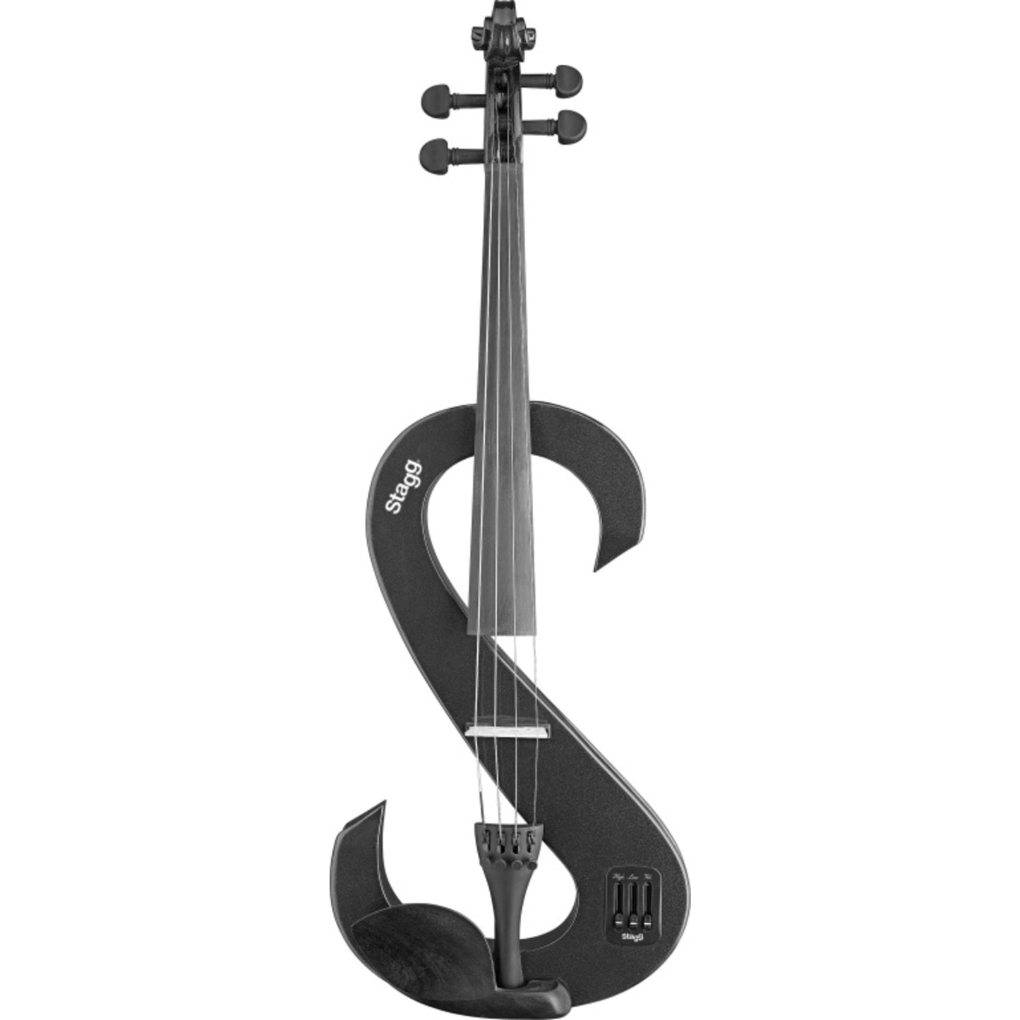 Stagg 4/4 Electric Viola Set With S-shaped Black, Soft Case And Headphones