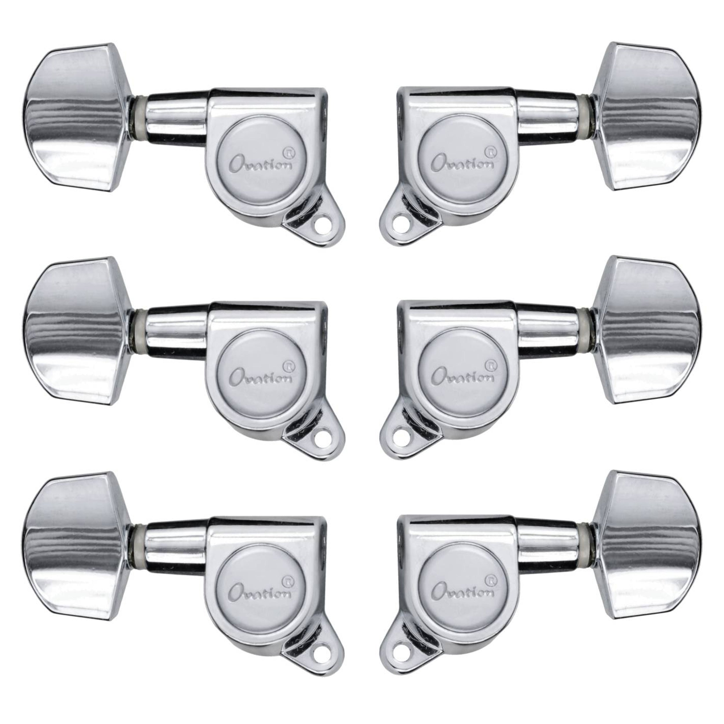 Ovation Chrome Guitar Tuning Machines Set, Large Pegs, 3+3, M01CR