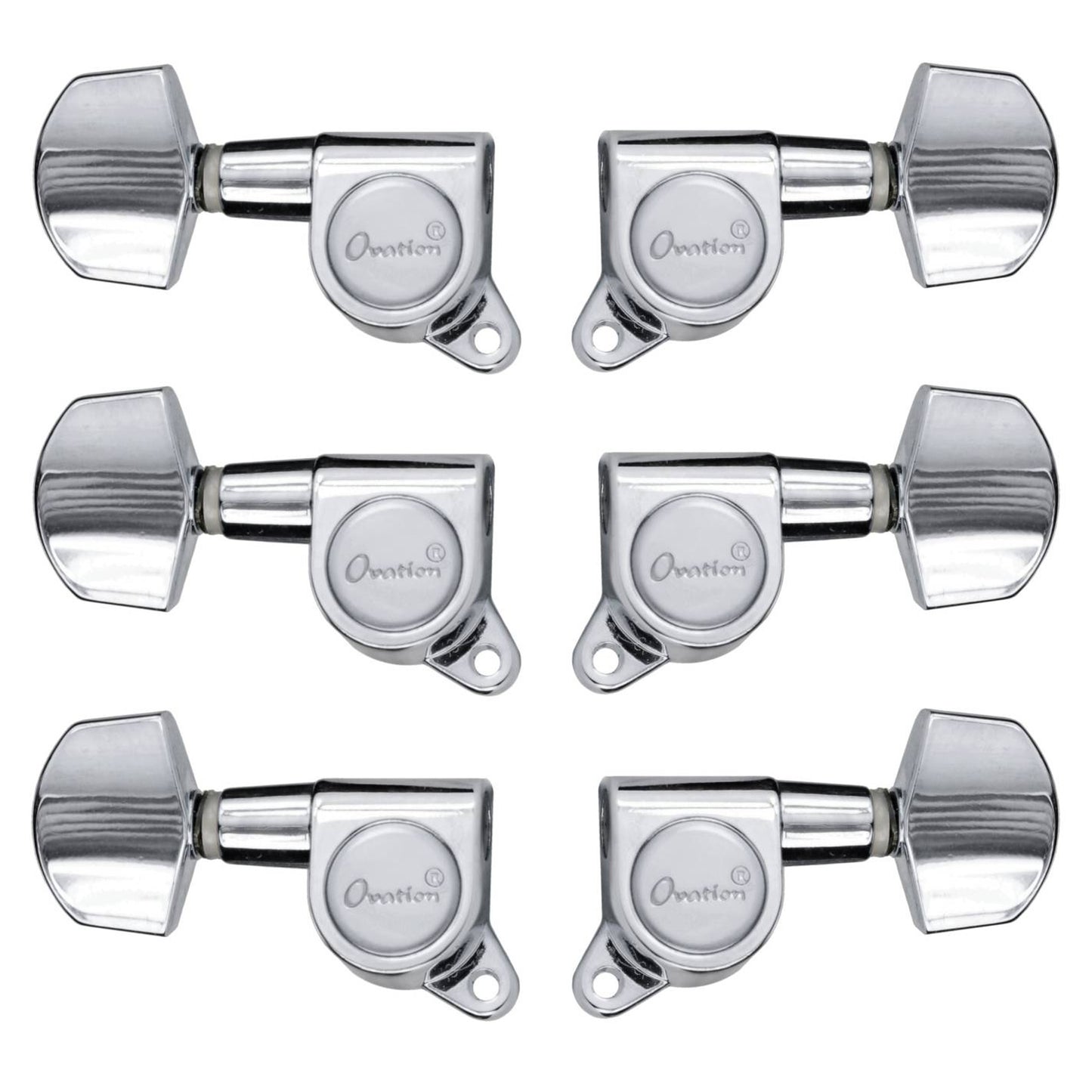 Ovation Chrome Guitar Tuning Machines Set, Large Pegs, 3+3, M01CR