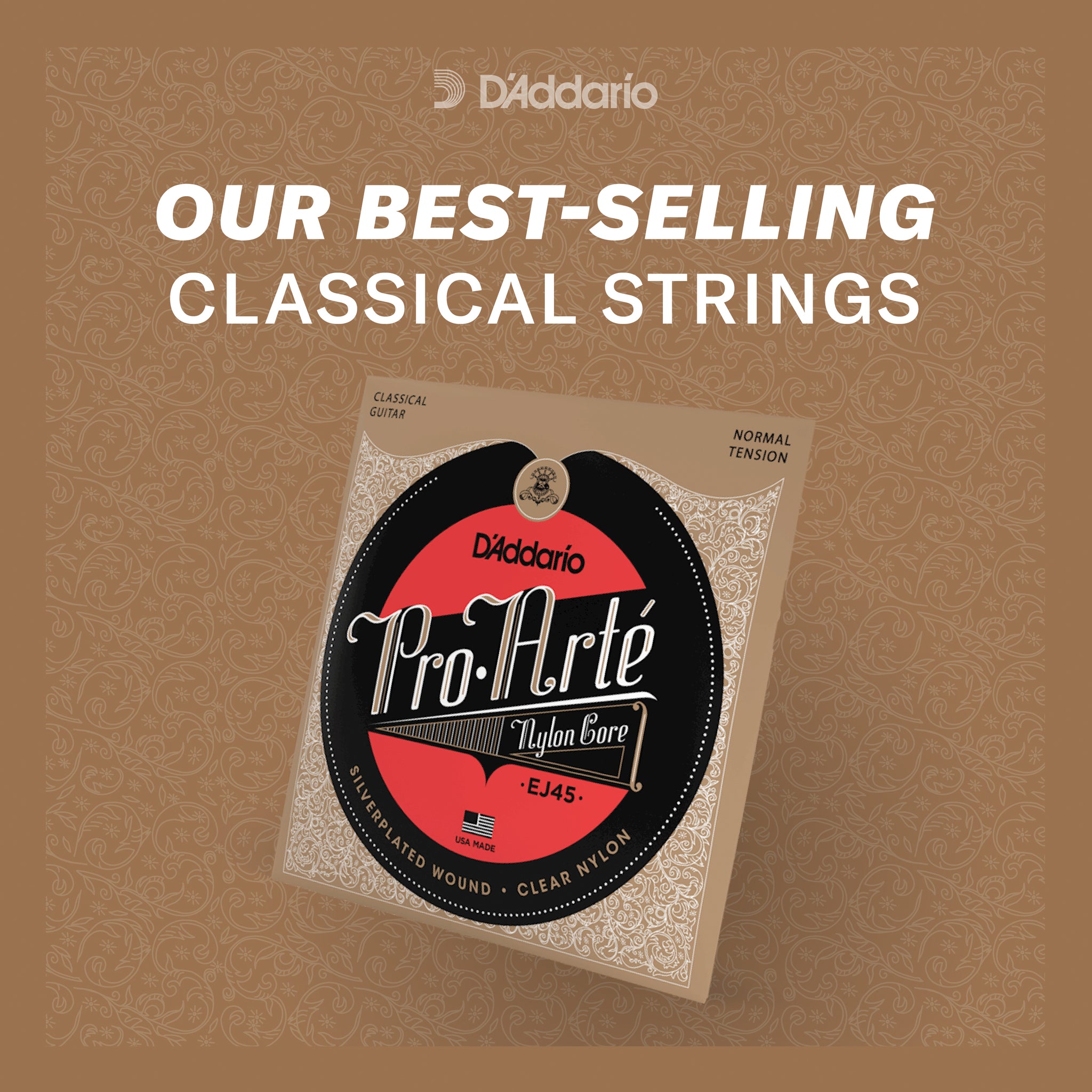 D'Addario Normal Tension Pro-Arté Nylon 7-String Classical Guitar Strings