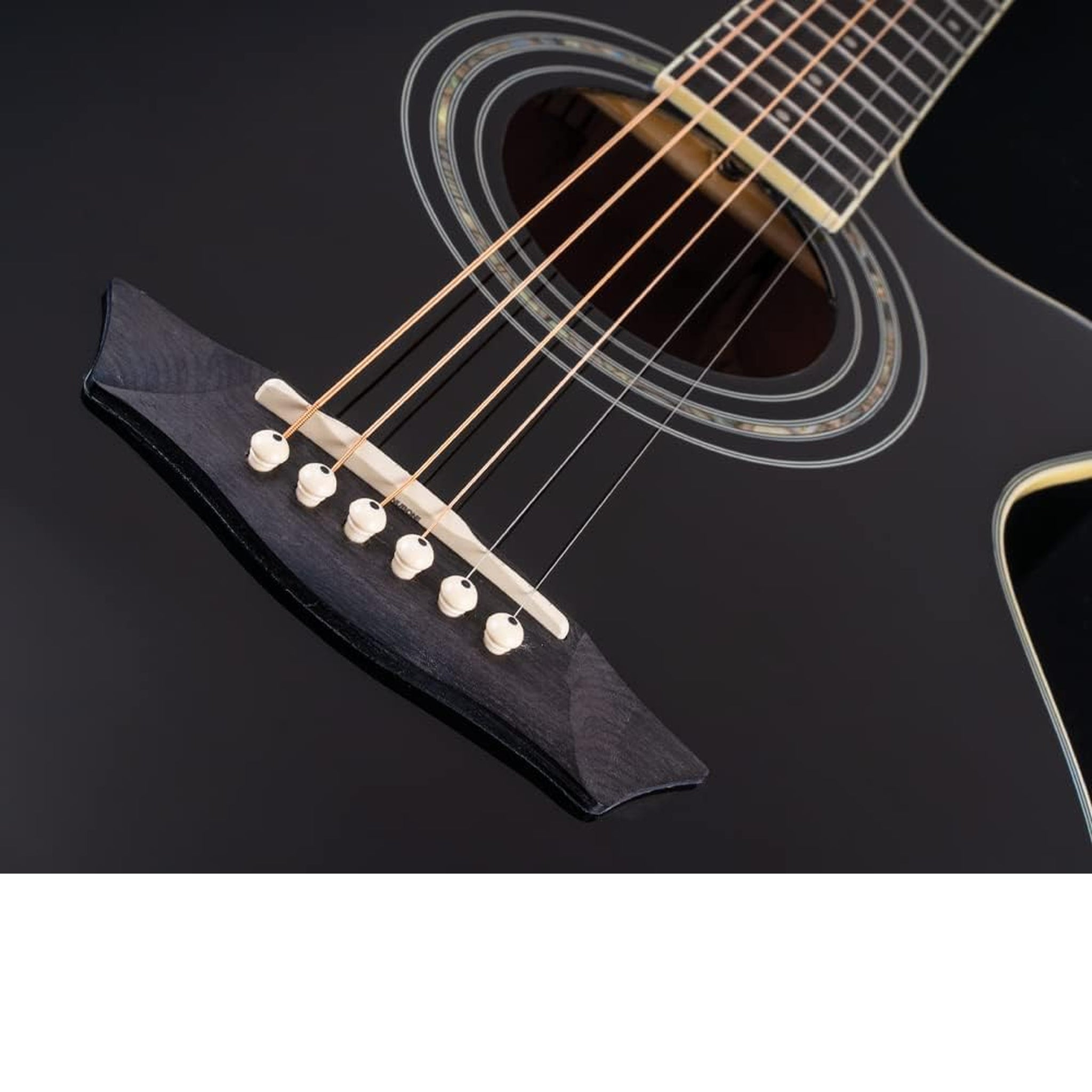 Washburn EA12 Festival Series Mini Jumbo Cutaway Acoustic Electric Guitar. Black